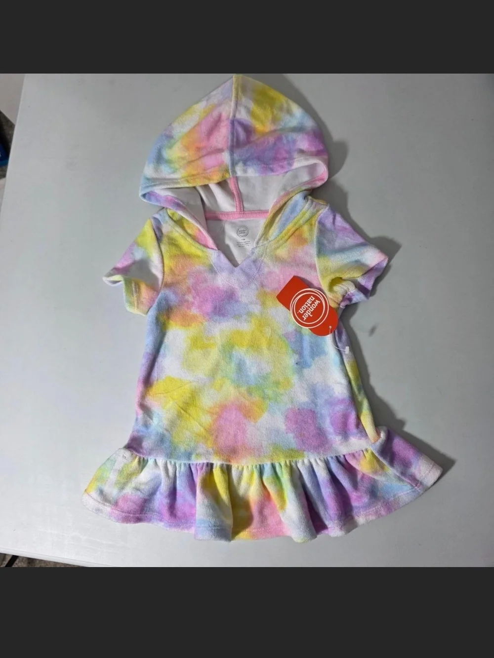 Wonder Nation Hooded Cover-up Dress - Pastel Tie-Dye